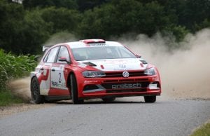 Kristian Poulsen skråtlæns i VW Polo R5 2020