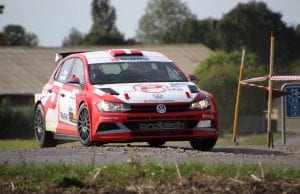 Foto: Allan Post Christiansen Fototekst: Kan nogen stoppe Kristian Poulsen/Ole R. Frederiksen, der er i front af Dansk Super Rally 2020?