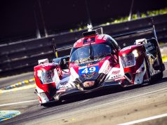 Kevin Magnussen, Jan Magnussen, Anders Fjordbach og resten af Team SASHI High Class Racing gennemførte søndag den officielle Le Mans-test forud for 24-timersløbet den kommende weekend. Foto: Xynamic