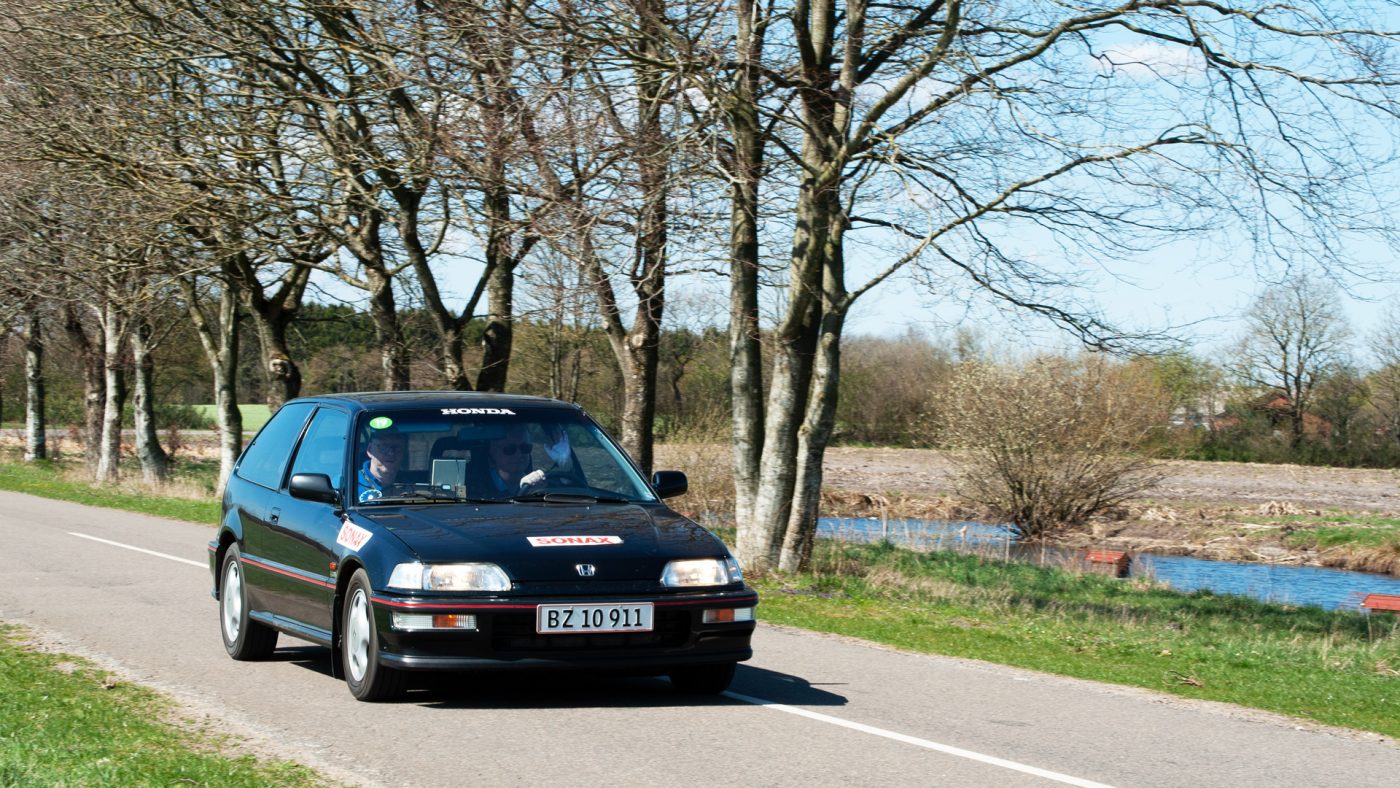 Vindere af Sport-klassen, Bent Mikkelsen og Kurt Rasmussen, Honda Civic VTECH, årg. 1990. Foto: Viggo Johansen, rallypics.dk