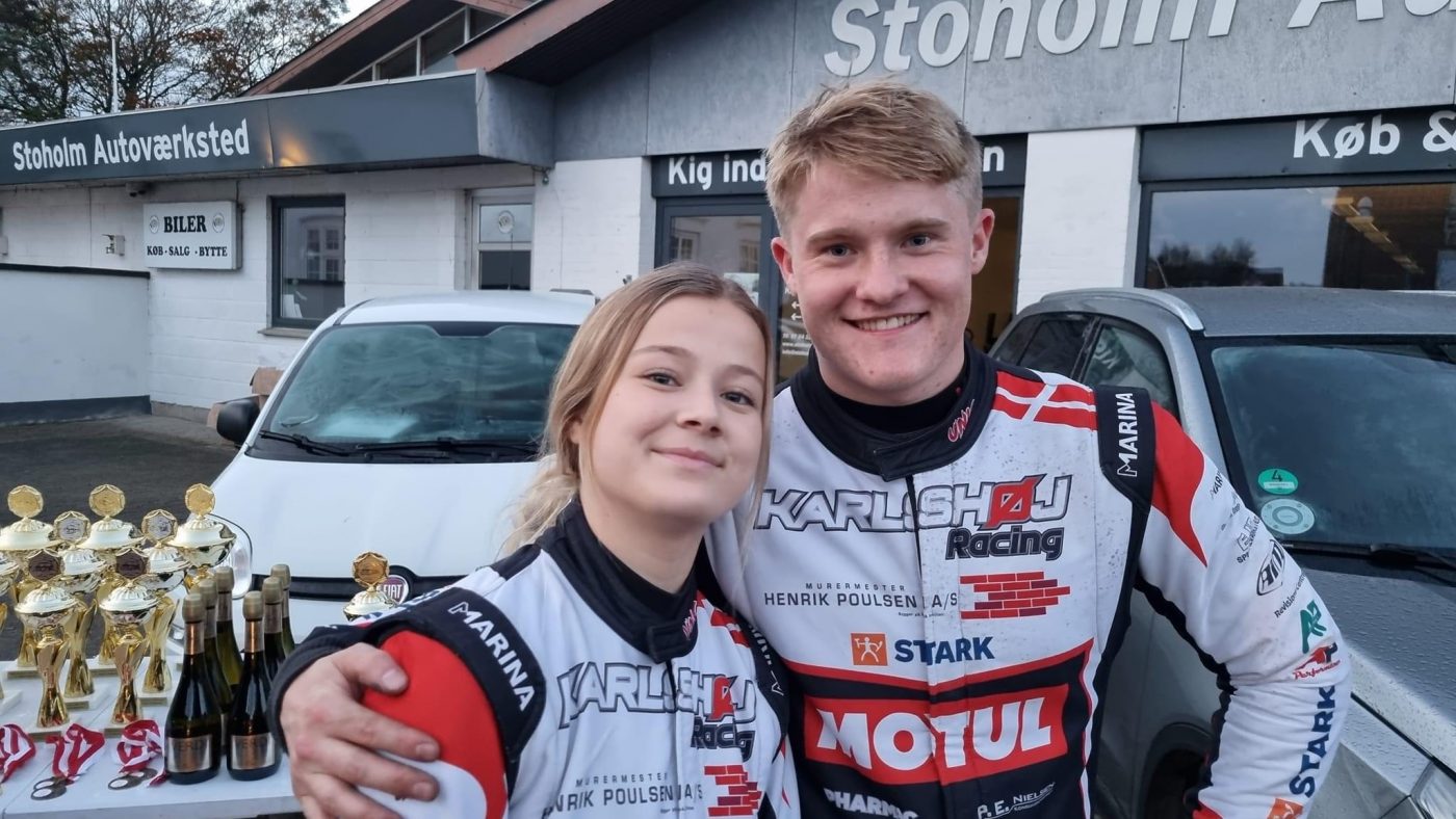 En kartingkører og en datter af en rallykører: Lasse Karlshøj og Isabell Kvick er et super talentfuldt rallyhold på vej frem (foto: Mogens Larsen).
