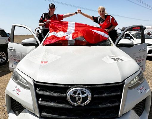 Jeannette Kvick, Holstebro og Charlotte Lebeck, Ans gennemførte som de første danske kvinder det Saudiarabiske offroad ørkenrally, Rally Jameel, som blev kørt for 3. gang.