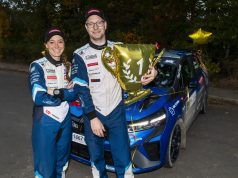 Jacob Madsen og Line Nedergaard fik fantastisk karriereafslutning Line Nedergaard og Jacob Madsen afsluttede karrieren med deres tredje fælles titel i Dansk Super Rally (foto: Jokum Tord Larsen).