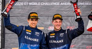 Frederik Schandorff på podiet i GTWC America-debut