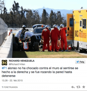 Alonso ulykke cirut de catalunya 2015