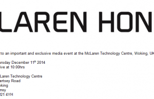 McLaren-Honda inviterer - endeligt - til pressemøde. Snip fra invitation